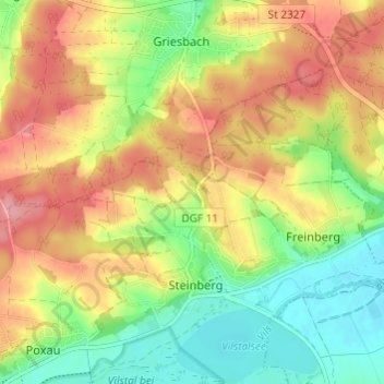 Carte topographique Wunder, altitude, relief