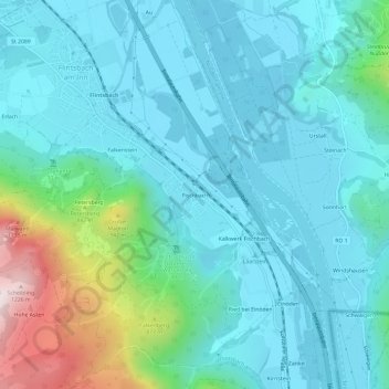 Carte topographique Fischbach, altitude, relief