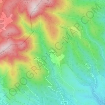 Carte topographique Le Priou, altitude, relief