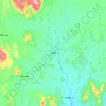 Carte topographique Roua, altitude, relief