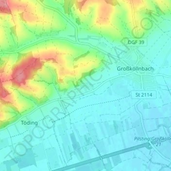 Carte topographique Leonsberg, altitude, relief