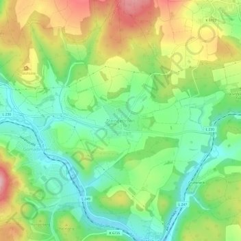 Carte topographique Steingebronn, altitude, relief