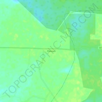 Carte topographique Philobari, altitude, relief