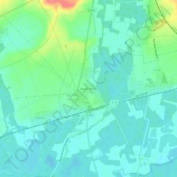 Carte topographique Moulin d'Ocle, altitude, relief