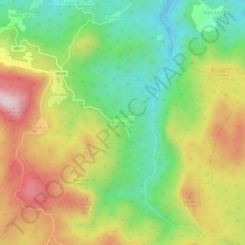 Carte topographique Bukov Vrh, altitude, relief