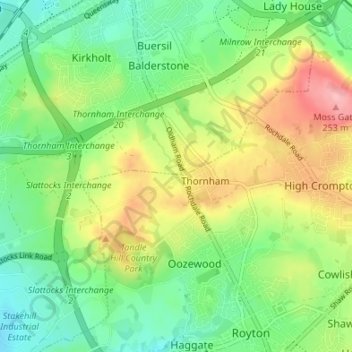 Carte topographique Summit, altitude, relief