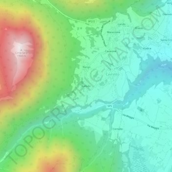 Carte topographique Balbido, altitude, relief