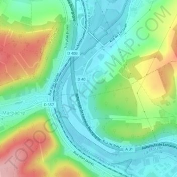 Carte topographique Seignon, altitude, relief