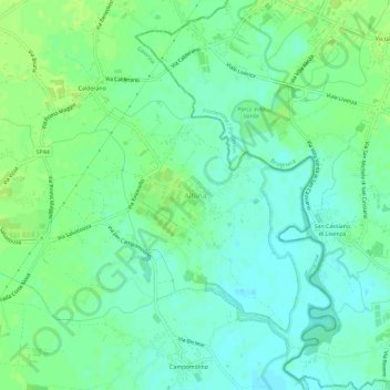 Carte topographique Albina, altitude, relief