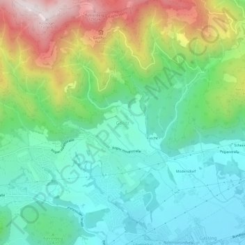 Carte topographique Göritz, altitude, relief