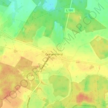 Carte topographique Gresenhorst, altitude, relief