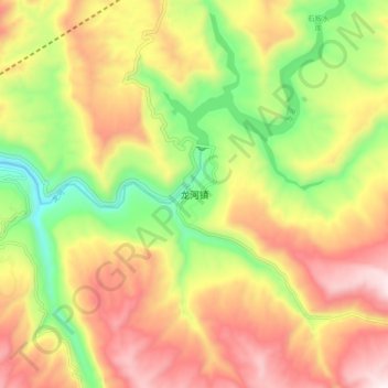 Carte topographique 龙河镇, altitude, relief