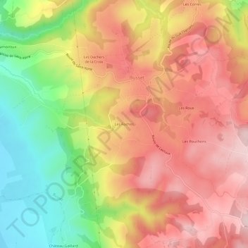 Carte topographique Les Roches, altitude, relief