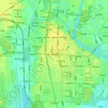 Carte topographique 仁和镇, altitude, relief