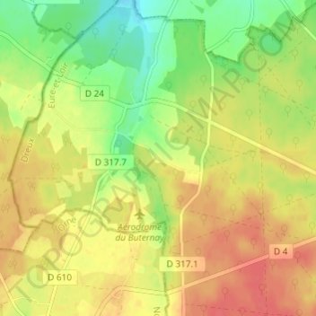 Carte topographique Le Bas Coudray, altitude, relief