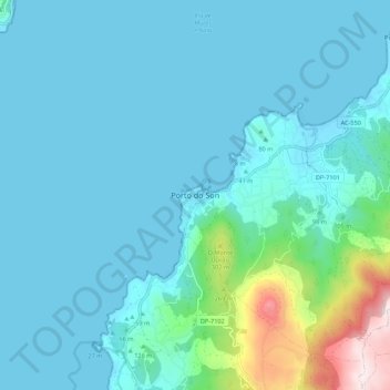 Carte topographique Porto do Son, altitude, relief
