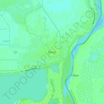 Carte topographique Pouss, altitude, relief