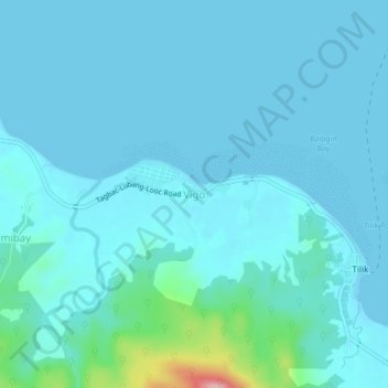 Carte topographique Vigo, altitude, relief