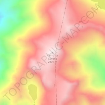 Carte topographique Cerro La Corona, altitude, relief
