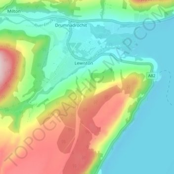 Carte topographique Tornabrack, altitude, relief