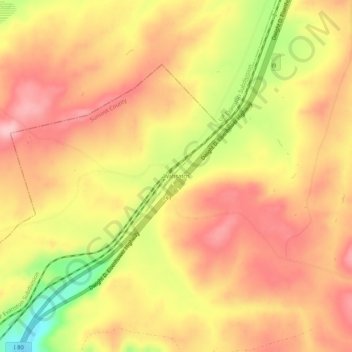 Carte topographique Wahsatch, altitude, relief