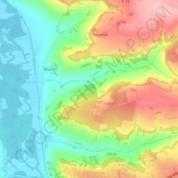 Carte topographique Trochet, altitude, relief