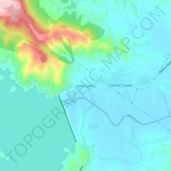 Carte topographique Kale Colony, altitude, relief