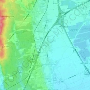 Carte topographique Hautzendorf, altitude, relief