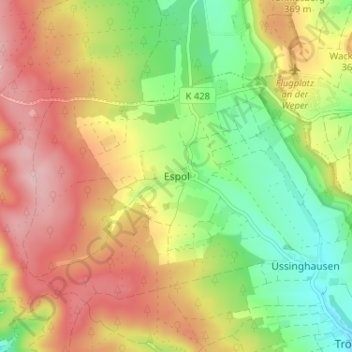 Carte topographique Espol, altitude, relief