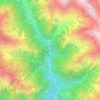 Carte topographique Ferrate, altitude, relief