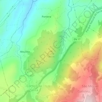 Carte topographique Cume, altitude, relief
