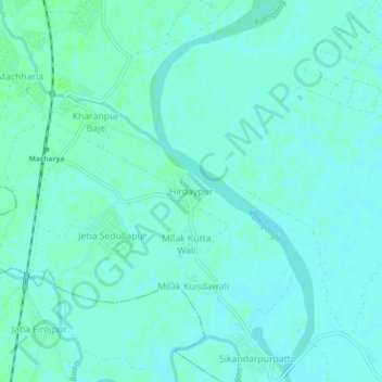 Carte topographique Hirdaypur, altitude, relief