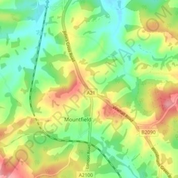 Carte topographique John's Cross, altitude, relief