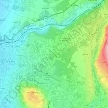 Carte topographique La Californie, altitude, relief