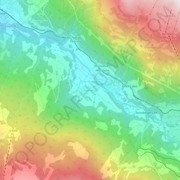 Carte topographique Serneus, altitude, relief