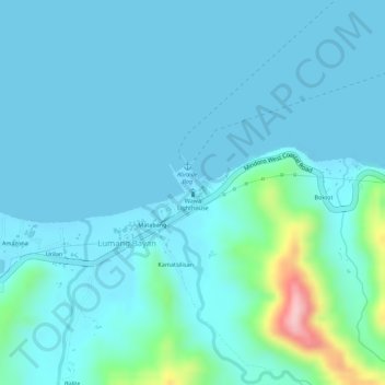 Carte topographique Wawa Lighthouse, altitude, relief