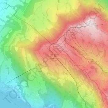 Carte topographique Rigi Kaltbad, altitude, relief