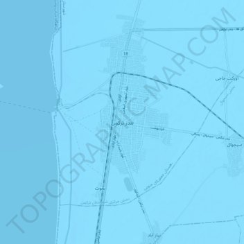 Carte topographique Bandar-e Torkaman, altitude, relief