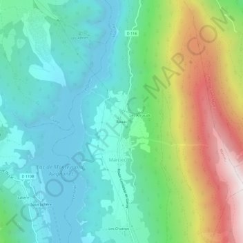 Carte topographique Rouac, altitude, relief