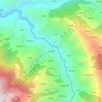 Carte topographique mond, altitude, relief