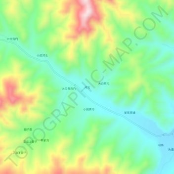 Carte topographique 河北, altitude, relief