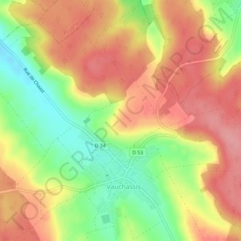 Carte topographique Les Hauts Cornets, altitude, relief