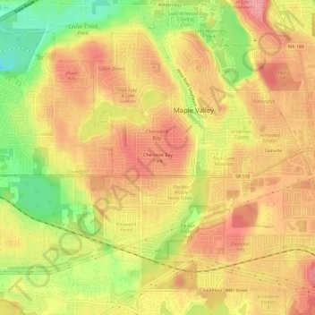 Carte topographique Cherokee Bay Park, altitude, relief