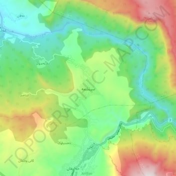 Carte topographique Sreshma, altitude, relief