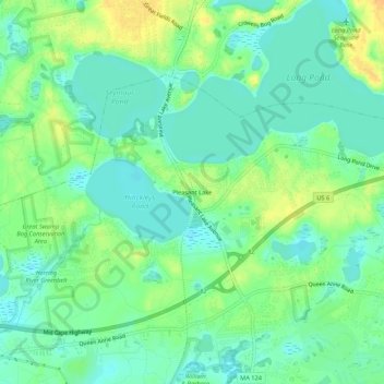 Carte topographique Pleasant Lake, altitude, relief