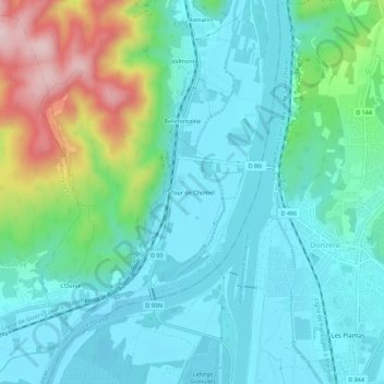 Carte topographique Tour de Chomel, altitude, relief