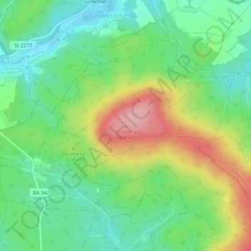 Carte topographique Semberg, altitude, relief
