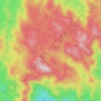 Carte topographique Bijombo, altitude, relief