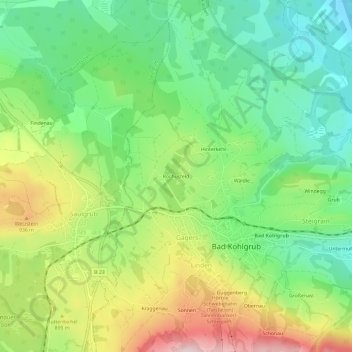 Carte topographique Rochusfeld, altitude, relief