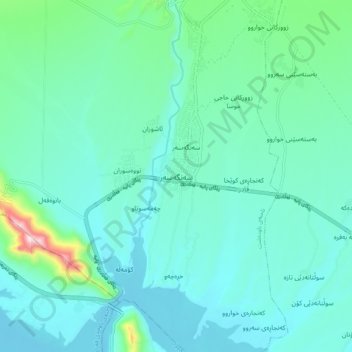 Carte topographique Sangasar, altitude, relief